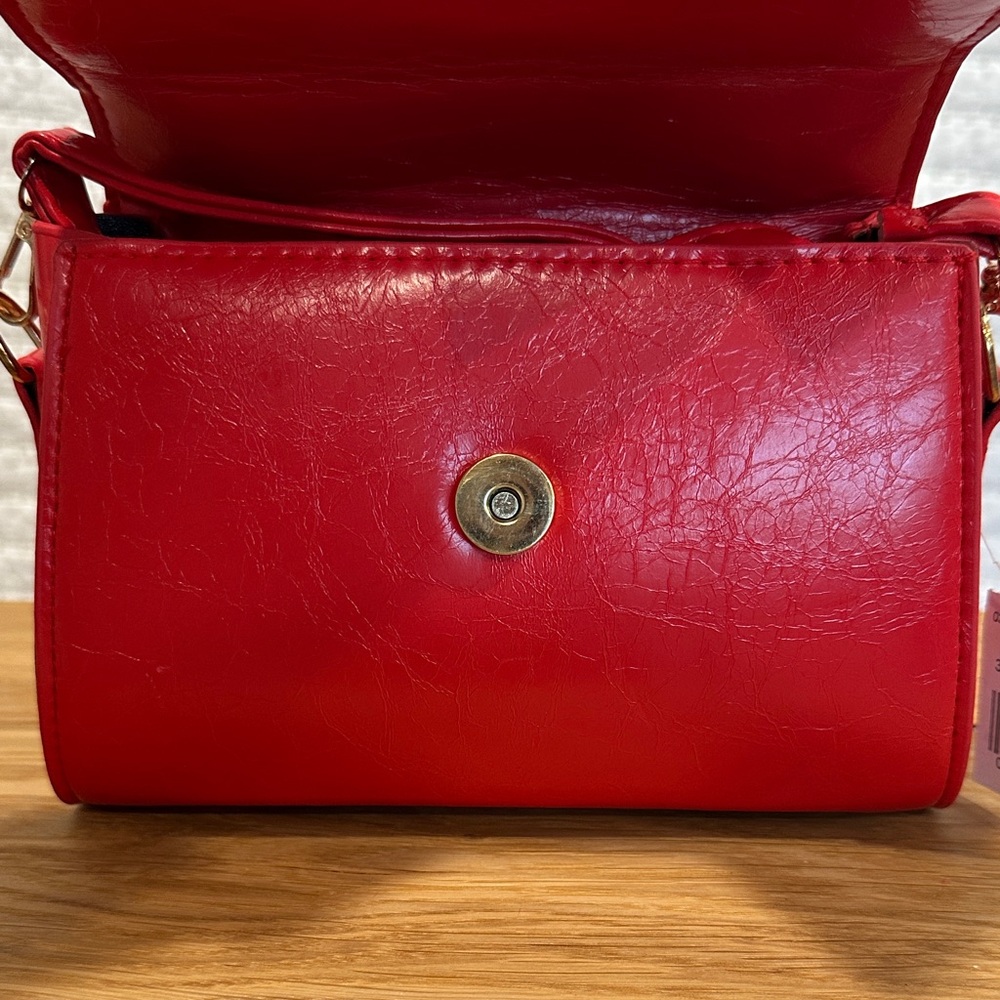 Red Bow Crossbody Mini Faux Leather Handbag NWT - Picture 8 of 10